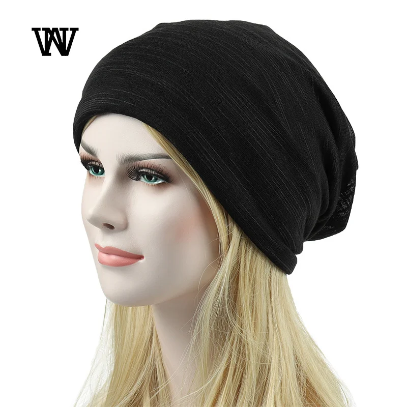 7 couleur rayé Skullies bonnets pour hommes femmes chapeau 2019 printemps et automne respirant Turban chapeau coton Pile casquette Skullcap TTM-CZX7