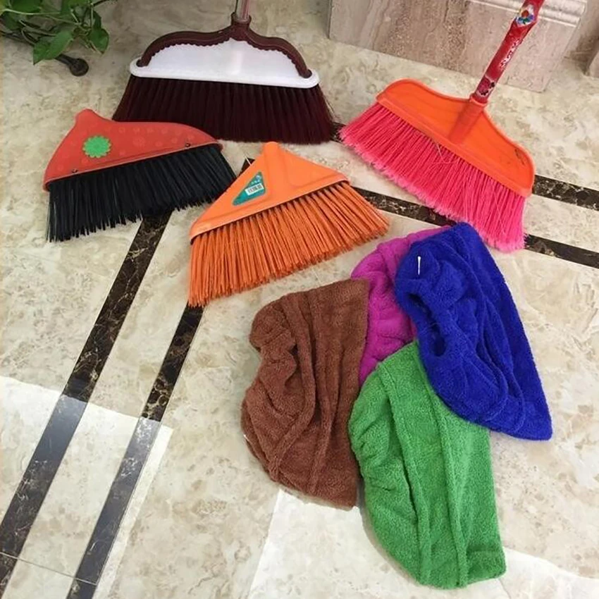 Multi Function Coral Velvet Broom Cover Cloth Floor Mop Reusable Microfiber Absorbent Mop Household Cleaning Accessories