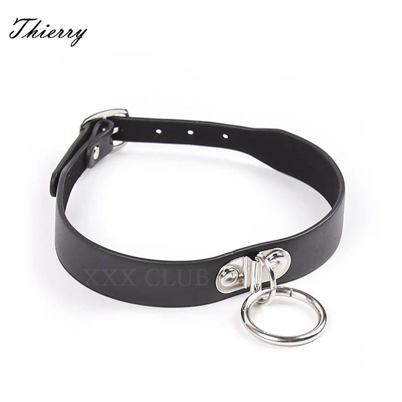 Thierry Strict Bondage Collars with O-ring Fetish Choker Slave Necklace Sex Toys for Women,3 Colors