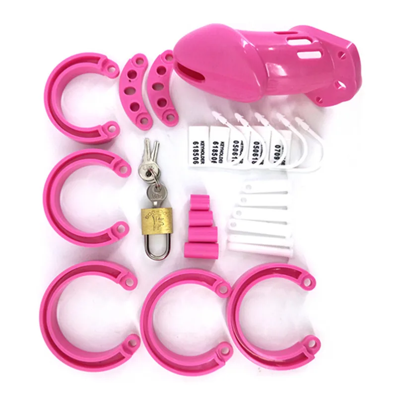 Pink Plastic Male Chastity Device Penis Ring CB6000 CB6000S Cock Cage Chastity Cage Penis Sleve Lock Adult Games Sex Toys G7-3-5 view 5