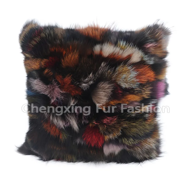 

Free Shipping CX-D-72 New Products Real Fox Fur Sofa Cushion Cover