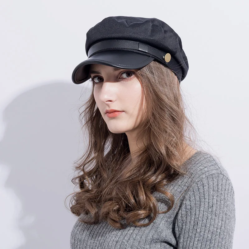 Military Hat Caps Winter Hats for Women Men Vintage Flat Top Militar Hat Black Beret Army Cap Bone Female Male Black Gorras