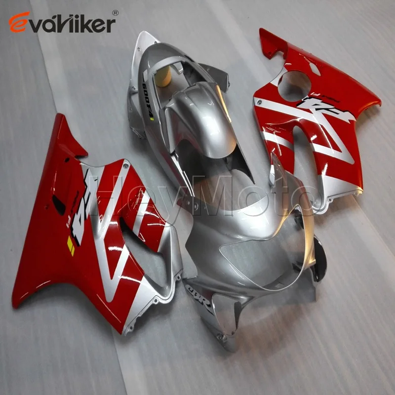 Customised color ABS fairing for CBR600 F4 1999 2000 red silver CBR 600F4 99 00 motorcycle panels  Injection mold