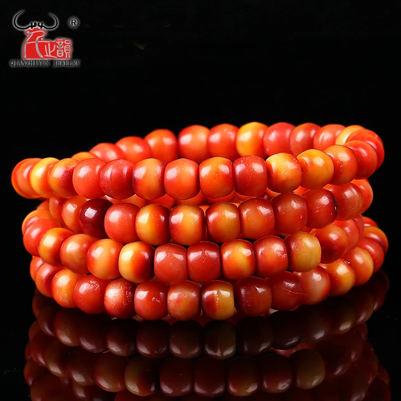 10PCS Natural camel bone Tibetan bone DIY buddhist beads bracelet accessories. Hole 1.5mm