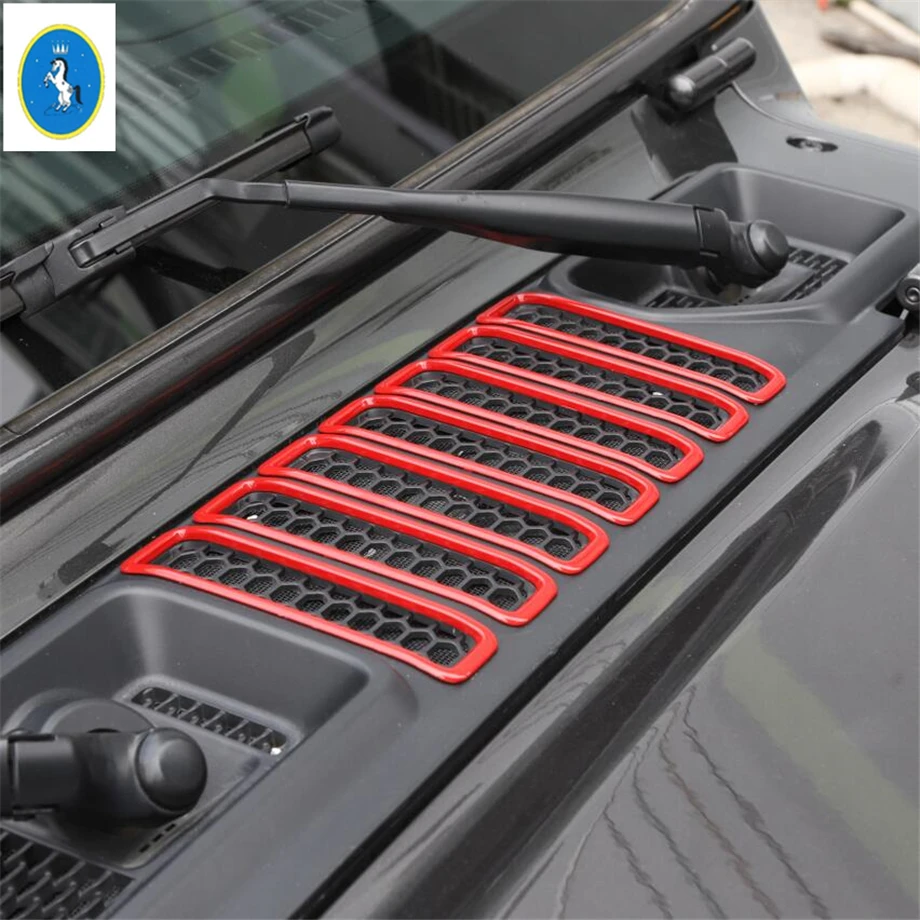 

Yimaautotrims Auto Accessory Front Engine Hood Air Conditioning AC Vent Inlet Cover Trim Fit For Jeep Wrangler JL 2018 2019 2020