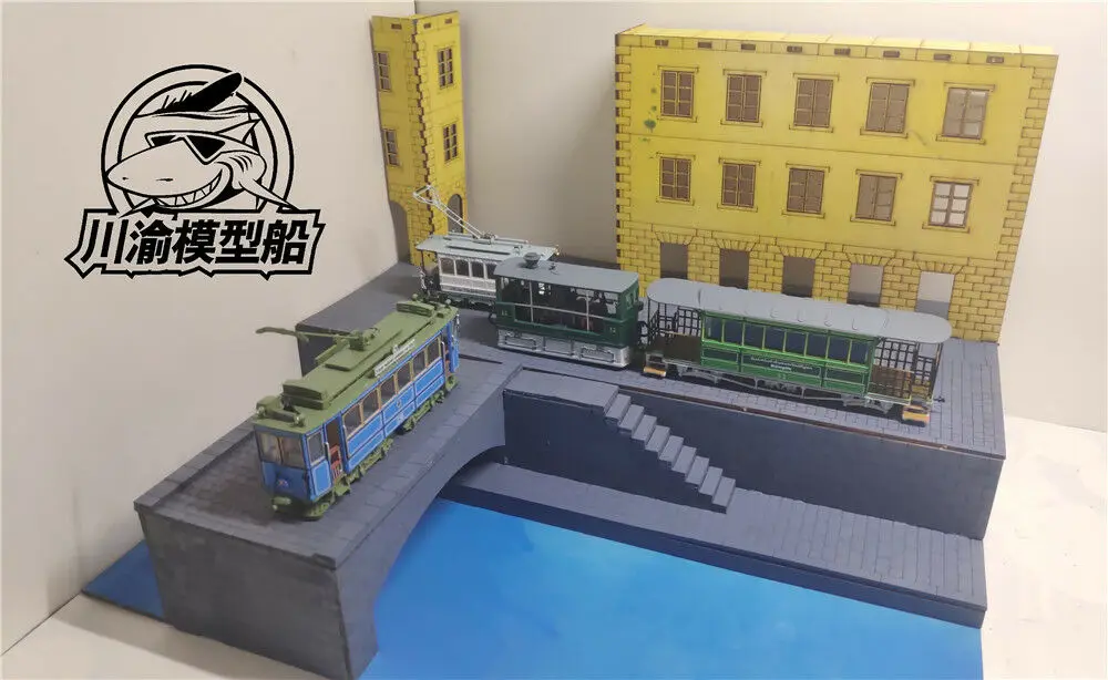 Maßstab 1:72 Europäischer Urban Street Tank Kampfszenen Diorama DIY Holzbausatz Modellbausatz # CY715