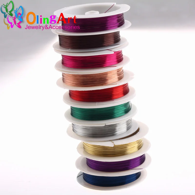 OlingArt 1.0MM 1.7M/Roll Copper Wire 2019 new mixed color plated Beading Wire Jewelry Findings DIY Cord Craft Beads Rope