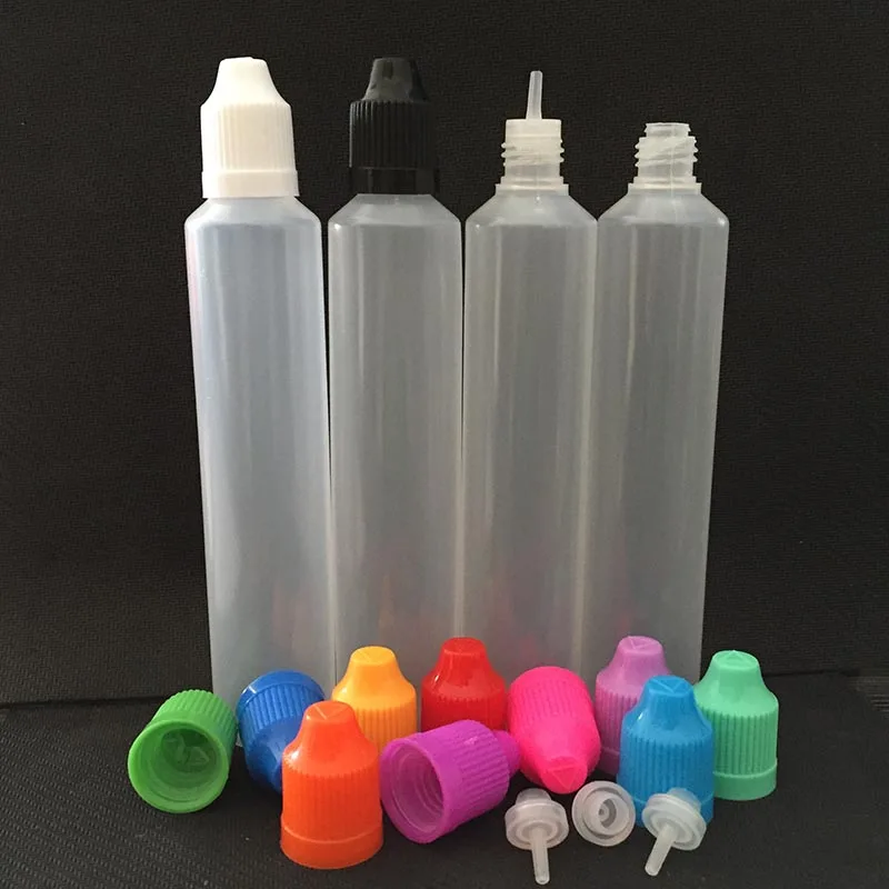 

Empty 60ml PE Dropper Pen Style Refillable bottles E Juice Plastic E Liquid Dropper Bottle with Long Childproof caps