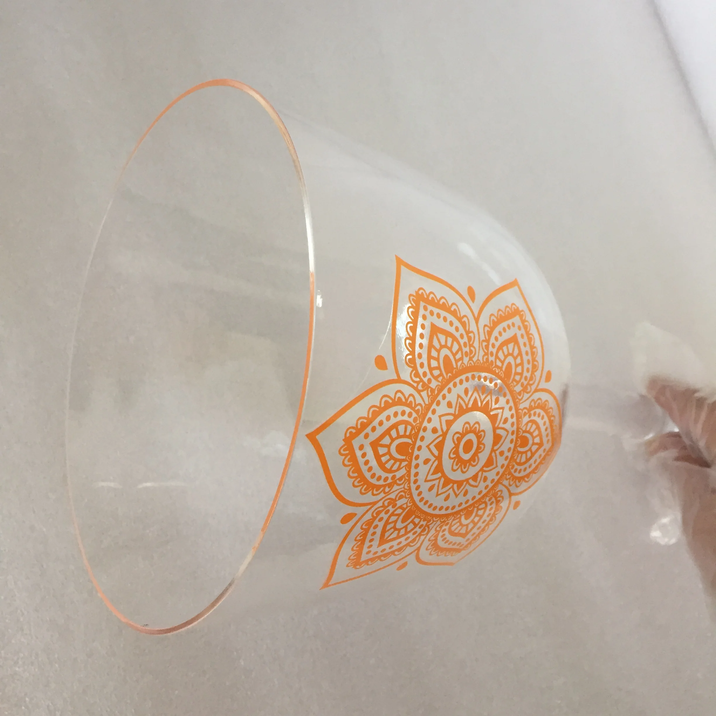 

6.25" Clear Crystal Singing handle Bowl Perfect Musical Note D with sticker for Sound Healing & Music Therapy,Balancing,Bliss.