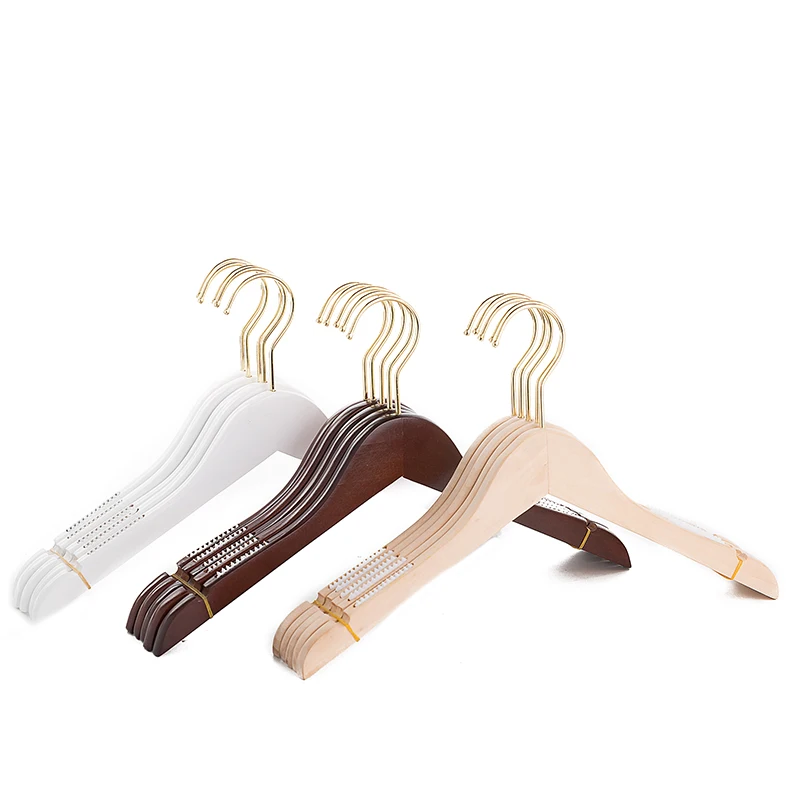 

10 pcs/lot Solid Wood Clothes Hangers Special for Clothing Stores Non-slip Shoulder Seamless Wooden Hanger for Coat Suit Pants