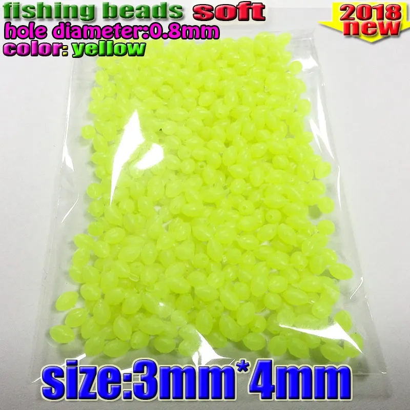 HOT fihsing plastic luminous fishing beads glow in the dark 2*3 3*4----12*16mm more size choose color is YELLOW