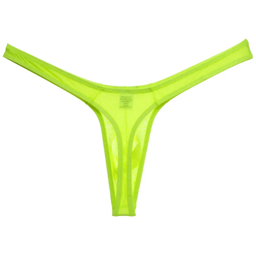 Solid Color Spandex Men's Sexy Bikini Thongs Smooth G-Strings Nylon Elastic Male Thong Underwear Protruding Pouch Fashion Brand