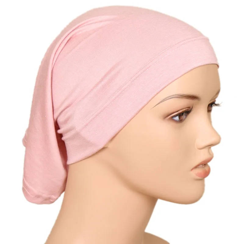 Thun Sát Nách Cotton Modal Undercap Đồng Bằng Mềm Mại Co Giãn Dưới Nắp Hijab Nắp Kiềng Phụ Nữ Hồi Giáo Full Cover Bên Trong Hijabs Băng Đô Cài Tóc Turban Gọng Hồi Giáo Underscarf