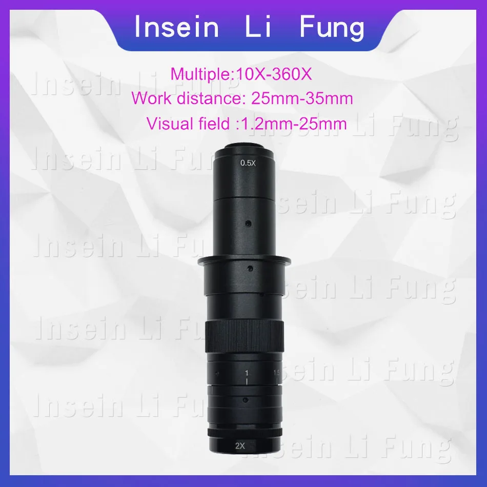 Adjustable Magnification 100X 180X 200X 300X 600X Zoom C Mount Lens For HDMI-compatible VGA USB Industry Video Microscope Camera