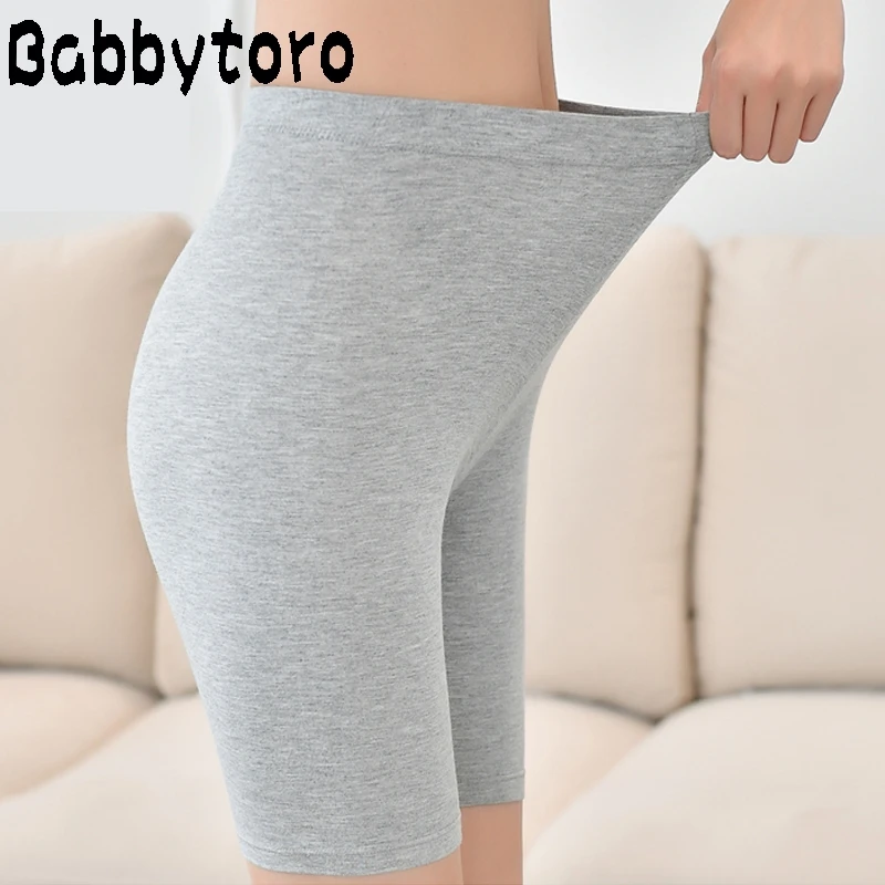 Babbytoro-Leggings Curtos de Algodão Modal Feminino, Calças de Seguro Feminino, Novo, Sólido, 6XL, 5XL, 4XL, 3XL, 2XL, L