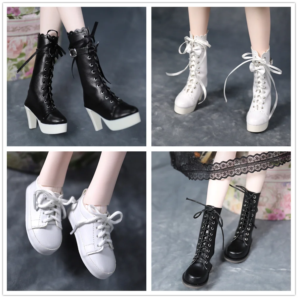 

Shoes for 1/3 BJD New lace up boots high heels white sneakers 62mm gift toy free shipping