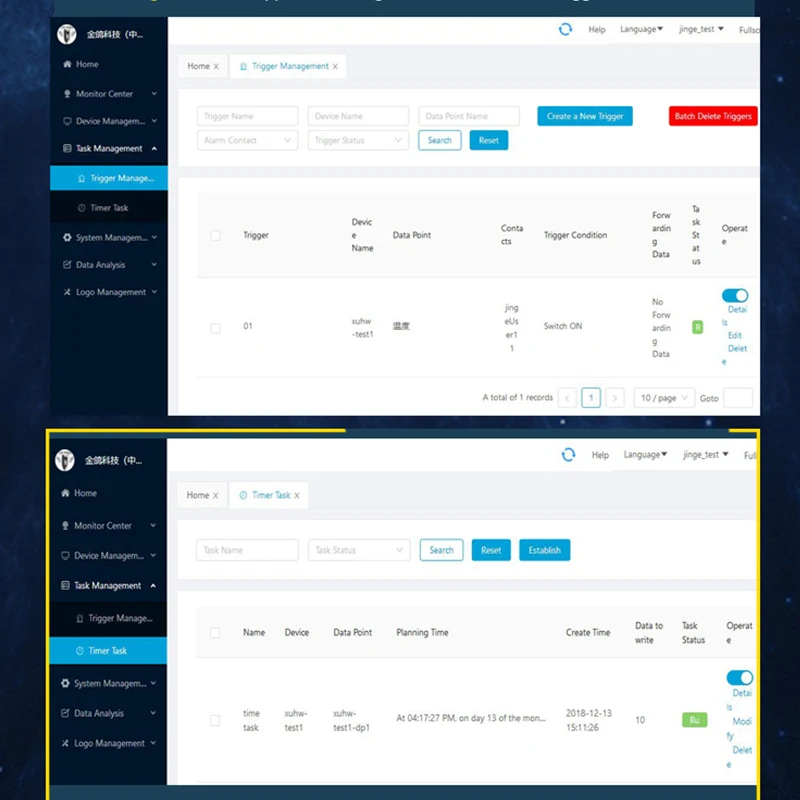 King Pigeon Cloud Platform V2.0 V3.0, prise en charge de l'application Web, surveillance et acquisition de données en temps réel personnalisable