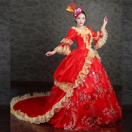 Sang trọng carnival venice ren gown tòa trailing cosplay in wonderland thời trung cổ váy Renaissance gown nữ hoàng Victoria Belle Bóng