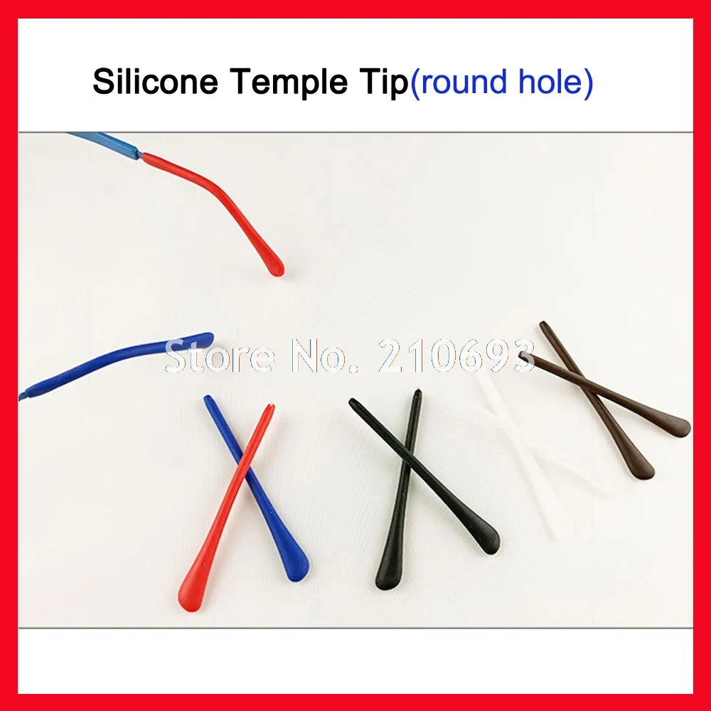 

200pcs DT002 Soft Silicone Anti Slip Eyeglasses Glasses Temple Tips Accessories Optical Frame Temples Round hole