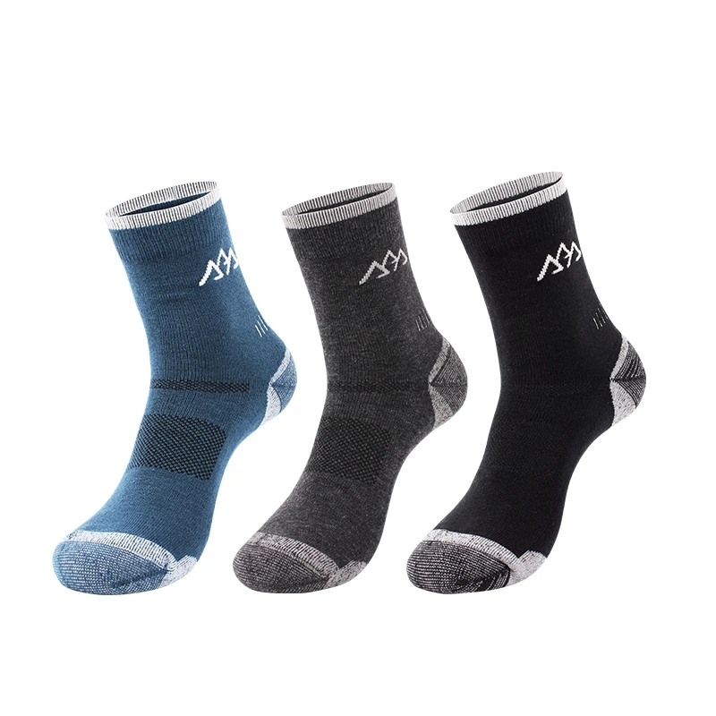 3Pairs/Lot Santo Men Women Hiking Socks Merino Wool Thicken Elastic Sweat Unisex Camping Sports Outdoor Running 6 Colors