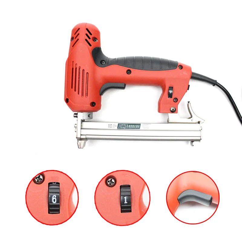 1022J Framing Tacker U Stapler Electric Staples Gun With 300Pcs Nails 220V 2000W Electric Power Tools For Woodworking Hand Tool