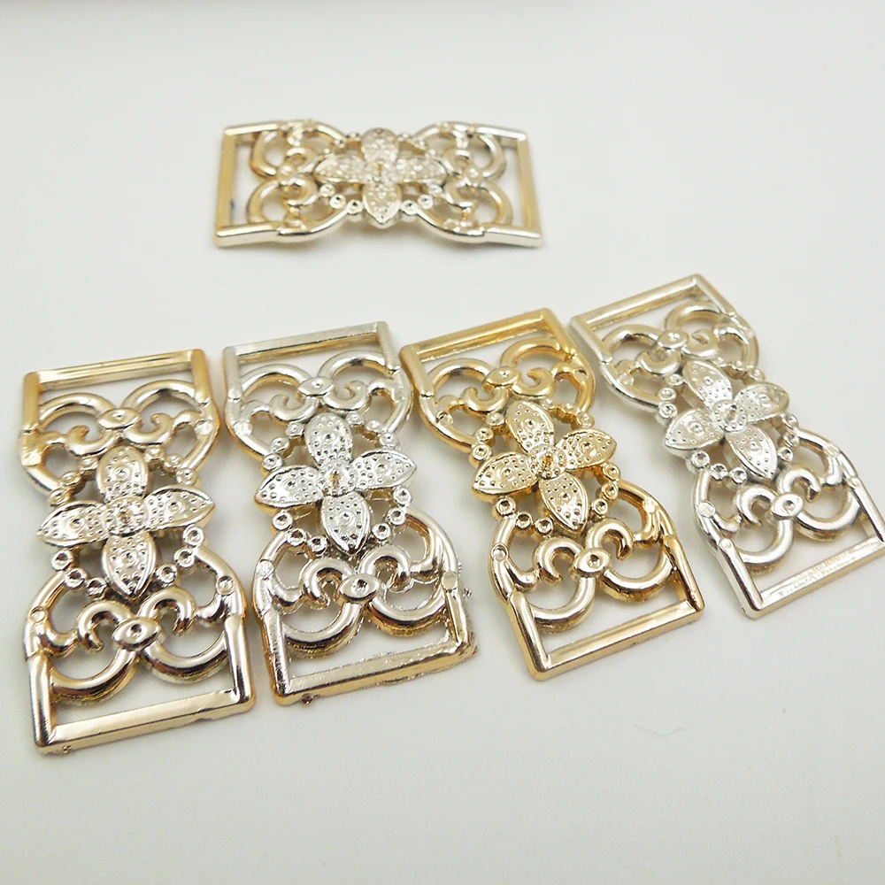 63/32mm,15pcs uv plated rose gold no fade ribbon buckles acessories Invitation Ribbon Slider Headband Hair Clip DIY