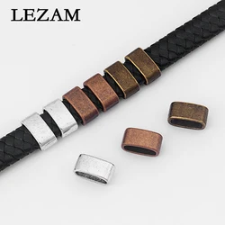 10Pcs Spacer Beads Rectangle Slider Beads Wristband 10x5mm Hole Cord Slider Loose Beads for Bracelets Necklace Jewelry Making