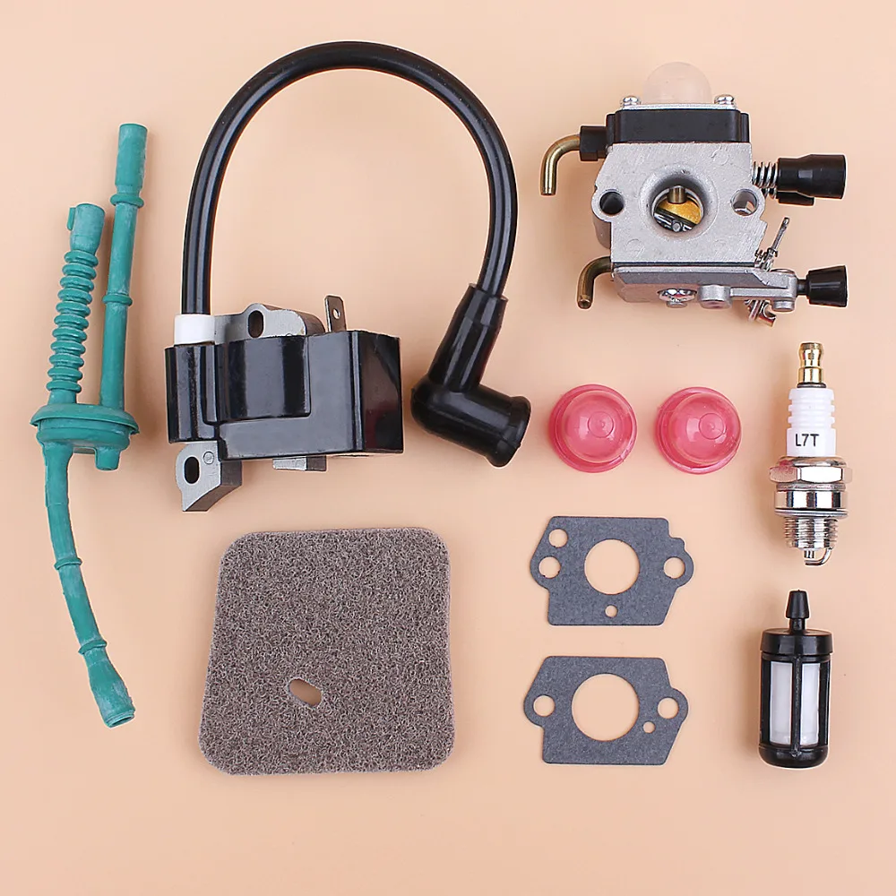 Carburetor Ignition Coil Air Filter Fuel Hose Kit For STIHL FS38 FS55 FS45 FS46 FC55 KM55 Trimmer Brushcutter Replacement Parts