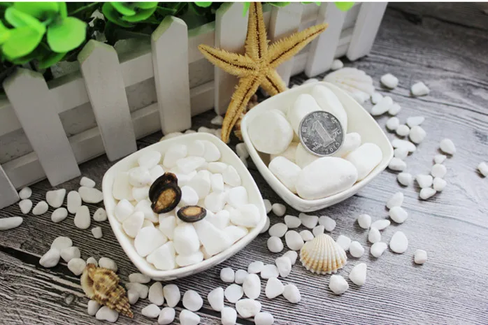 White Garden Paving Pebbles, Aquarium, Vase, Plants Growing, Decorative Bonsai Pebbles, Gardening Media, 500g