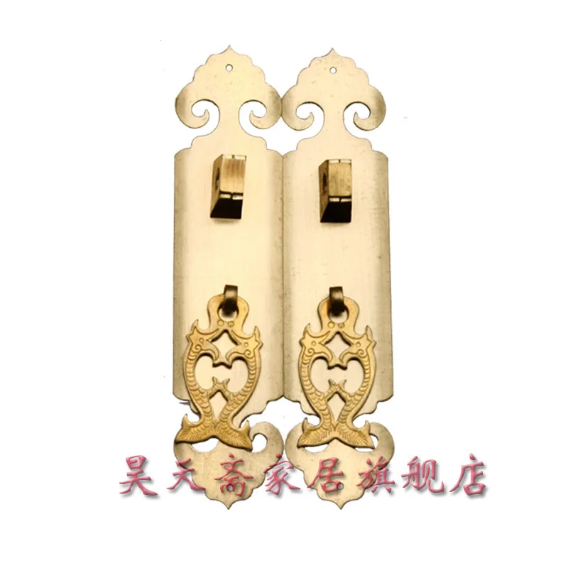 [Haotian vegetarian] Chinese home copper fittings / copper straight / large wardrobe door handle HTC-053