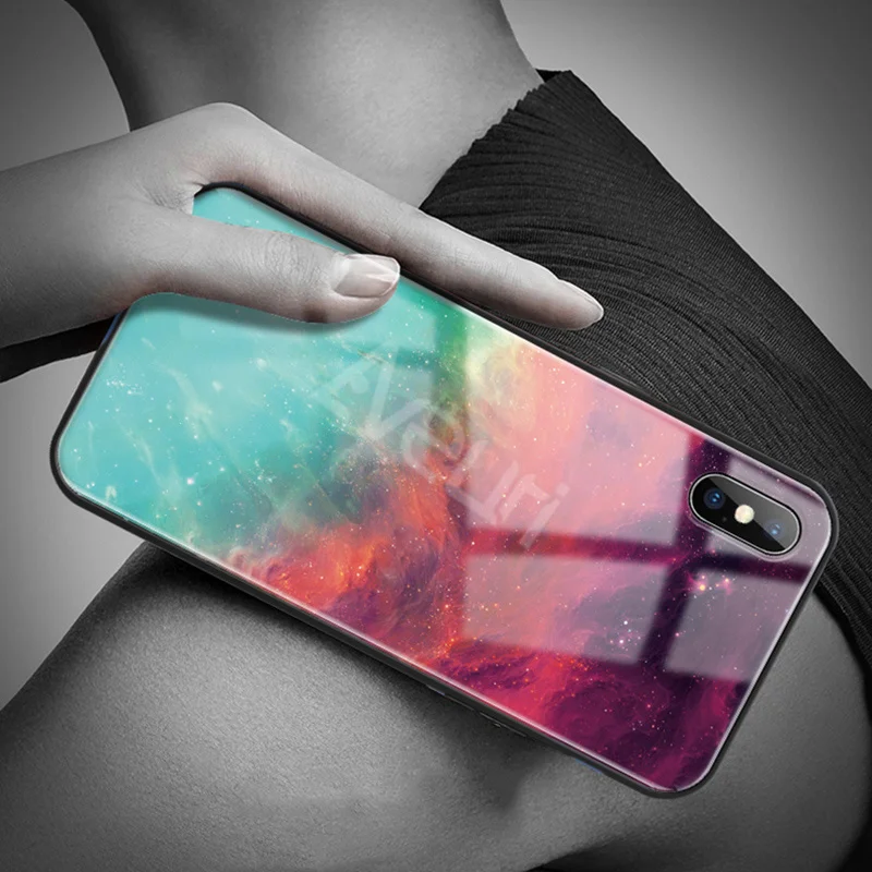 Tempered Glass Case For iPhone X XR XS Max Cover Silicone Protection Phone Case For iPhone 6 6S 7 8 Plus SE 2020 2022 SE2 SE3