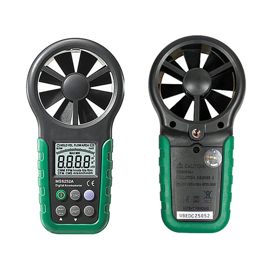 Digital Anemometer T&RH Sensor Air Wind Speed Velocity Meter USB Interface MS6252B