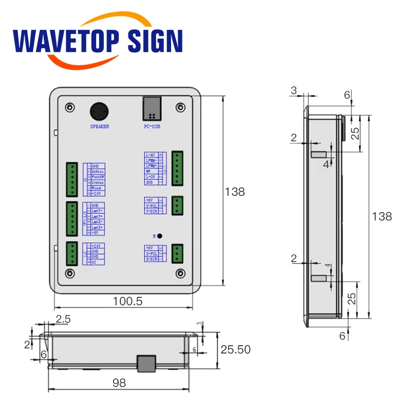 WaveTopSign Ruida RDC5121 Lite Version Co2 Laser DSP Controller for Co2 Laser Engraving and Cutting Machine
