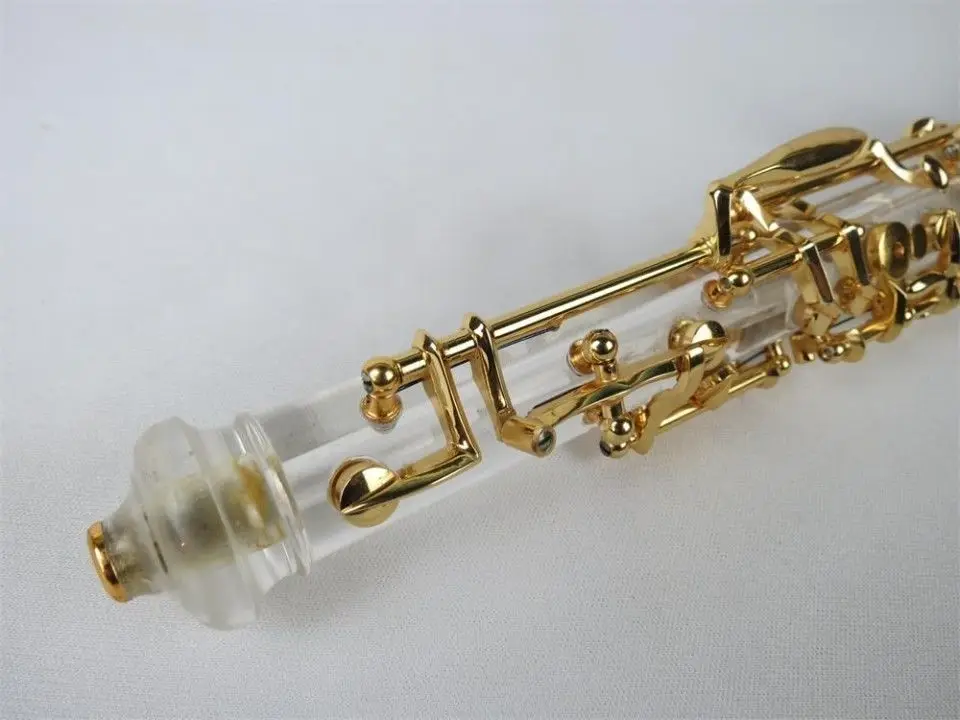 Professional concert C key Crystal tube body semiautomatic oboe,gold-plating