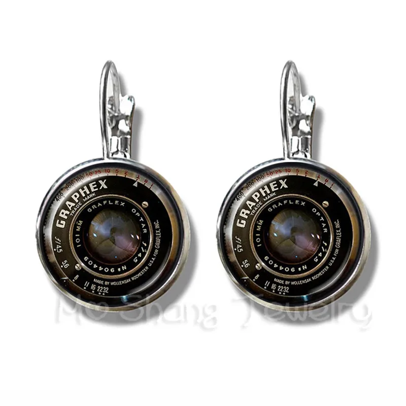 Dslr Lenses Art Picture Earrings Keep That Moment Forever Camera Lens Silver Plated Stud Earrings For Women Best Gift