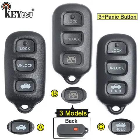 KEYECU per Toyota Highlander RAV4 FJ Cruiser Tacoma Sostituzione Chiave A Distanza Borsette Caso Fob 4 Pulsante FCC: HYQ12BBX GQ43VT14
