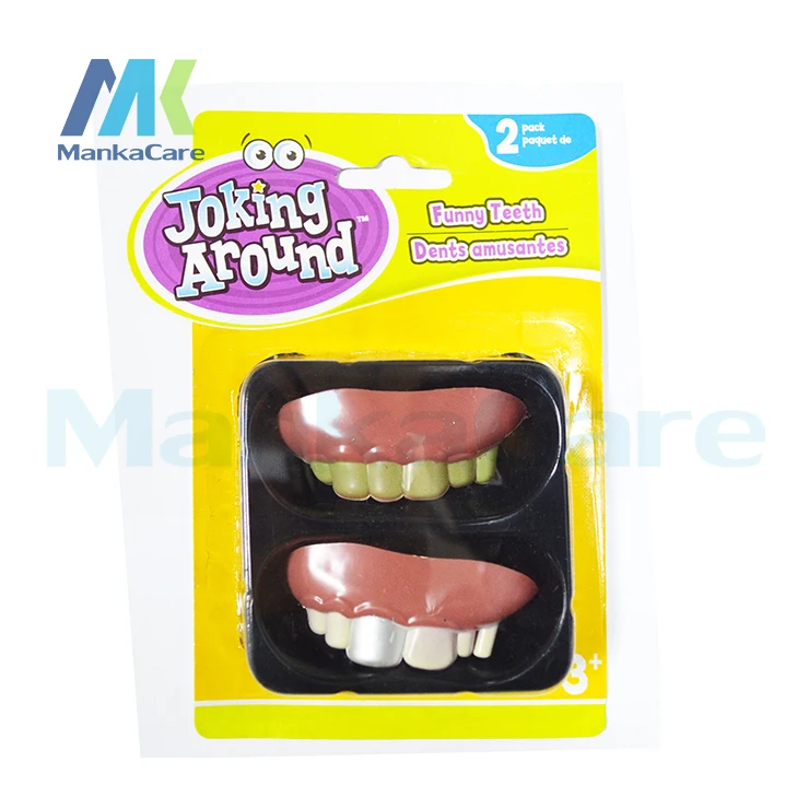 

48 PCS = 1 Carton Dental toy Funny Prank Startle Scary Tooth Halloween Scary Crooked Monster Teeth Novelty Masks Free Shipping