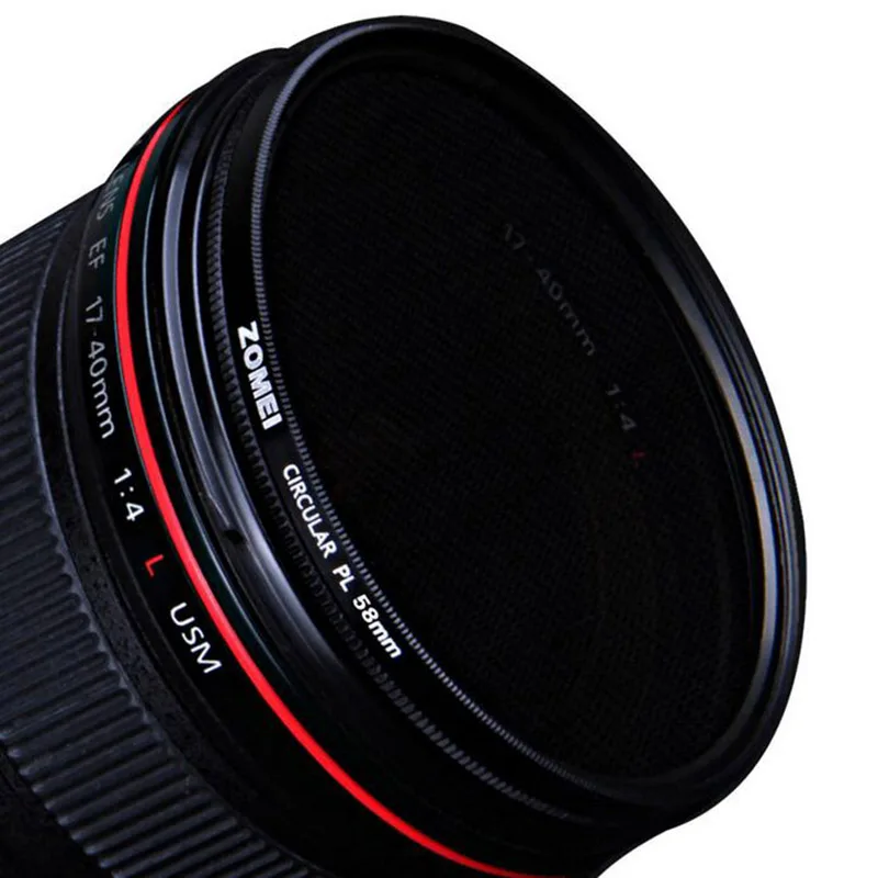 Zomei – filtre d'objectif circulaire polarisant CPL CIR-PL 49 52 55 58 62 67 72 77 82mm, pour appareil photo DSLR Canon Eos Nikon Sony NEX Pentax