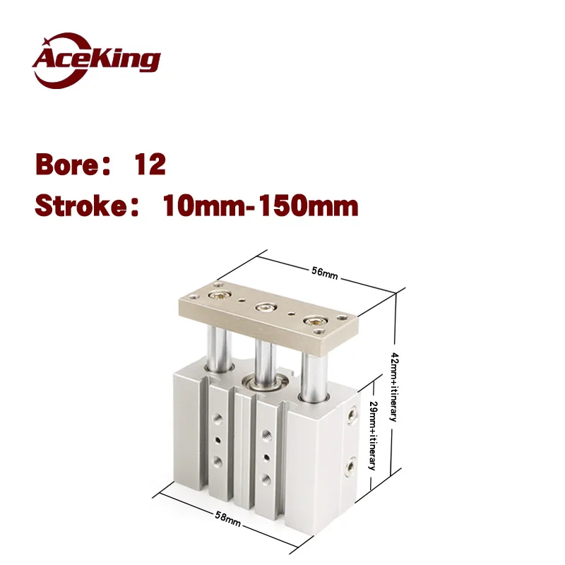 AceKing TCM12x10SX20SX25SX30SX40SX50SX75SX100SX150SX200-S three shaft guide rod cylinder TCM12X20-S TCM12X30-S TCM12X50-S