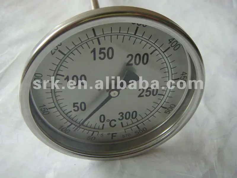 Double Scale bimetal thermometer with  SS304 Case