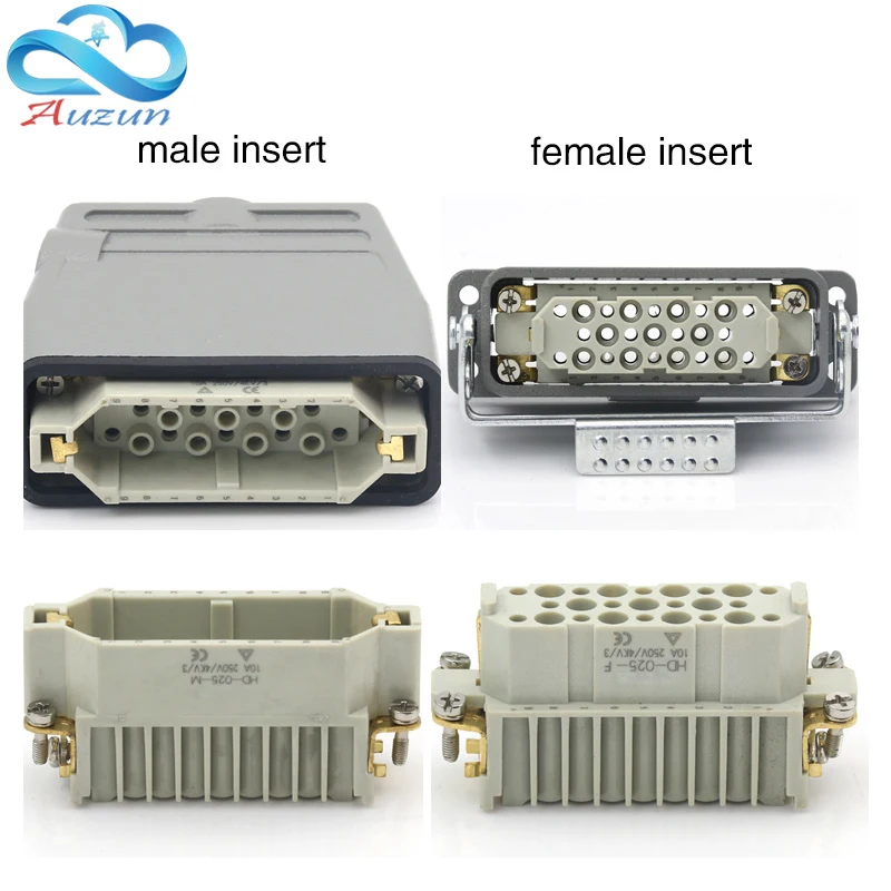 Imagem -05 - Conector Retangular Reforçado Embutido 25 Núcleos Prensa Fria Industrial Tomada de Aviação à Prova d Água 10a