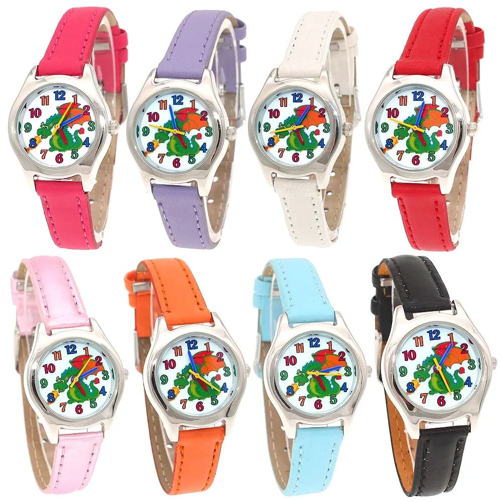 ไฟน่ารักไดโนเสาร์น่ารักเด็กของขวัญเด็กเรียนรู้ควอตซ์นักเรียนเด็กสัตว์นาฬิกาข้อมือ U86C xmas ของขวัญ