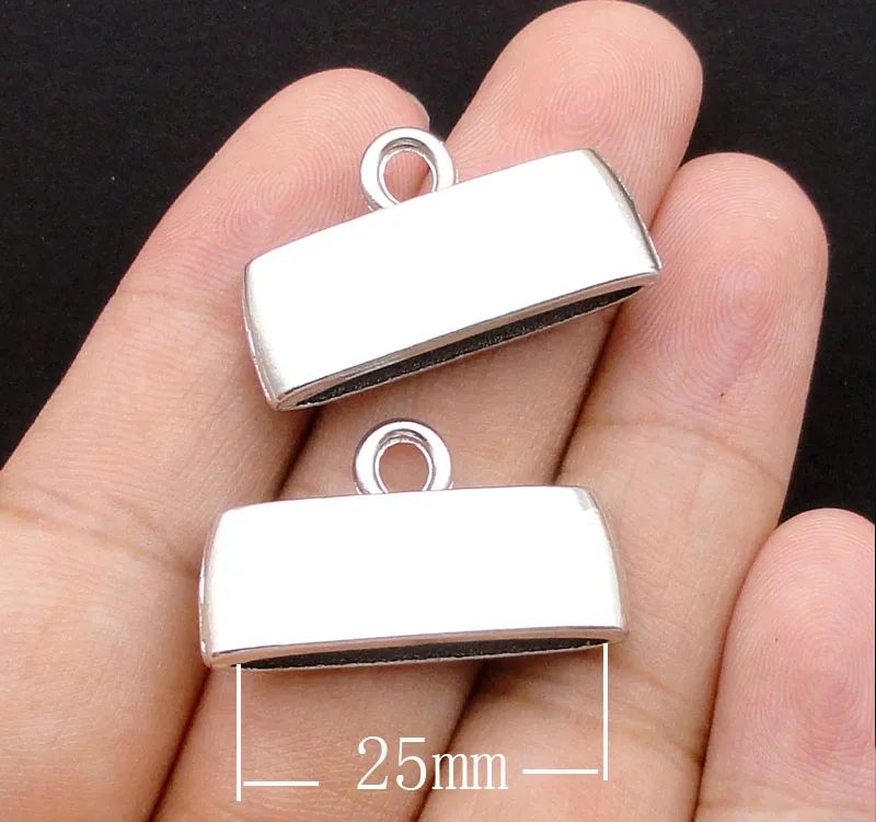 

20pcs-Antique Silver Ribbon End Cap Crimp Beads , Ribbon Crimps 29x17mm