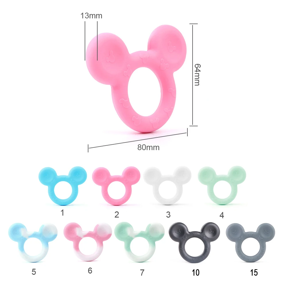 TYRY.HU Mickey Baby Silicone Teethers Food Grade Nursing Accessories Penadant DIY Necklace BPA Free Baby Teething Safe Toys