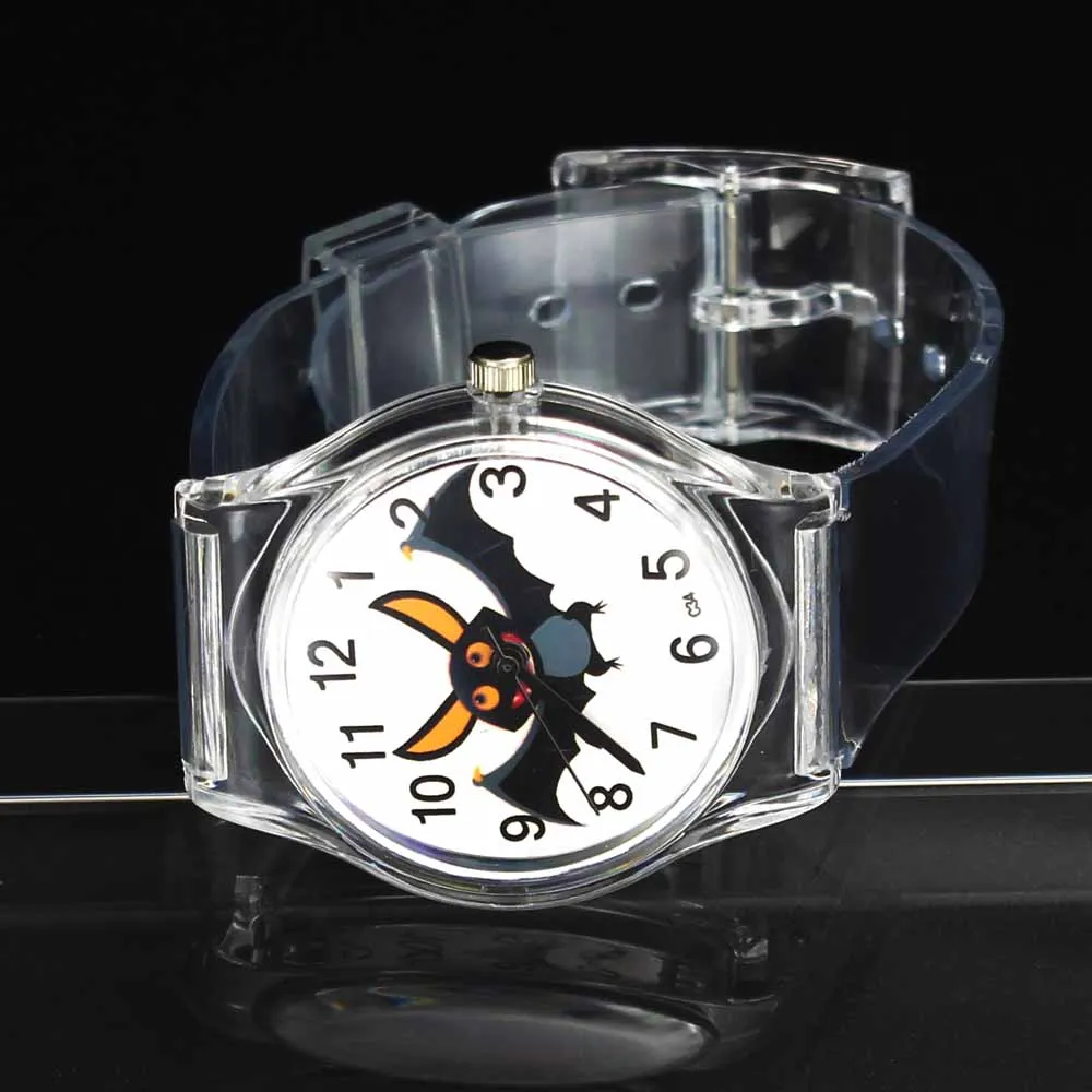 Vampire Bat Wing Halloween Devils Kids Children Baby Boy Girl Sport Unisex Transparent Band Wrist Watch