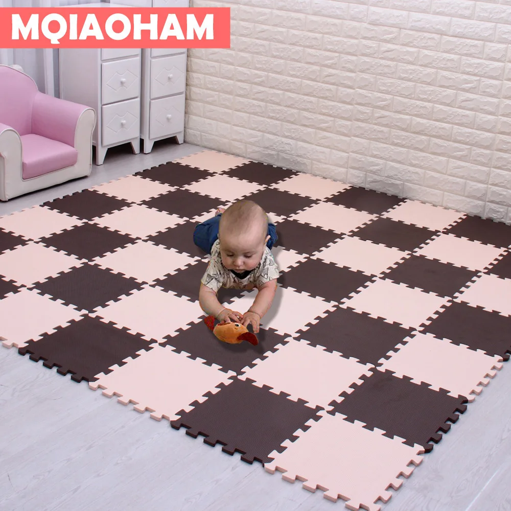 MQIAOHAM Puzzle Eva Foam Material Play Fence Mat For Infant And Kid Jigsaw Pad Floor For Baby Crawling Puzzle Mat 29x29cmx0.8cm