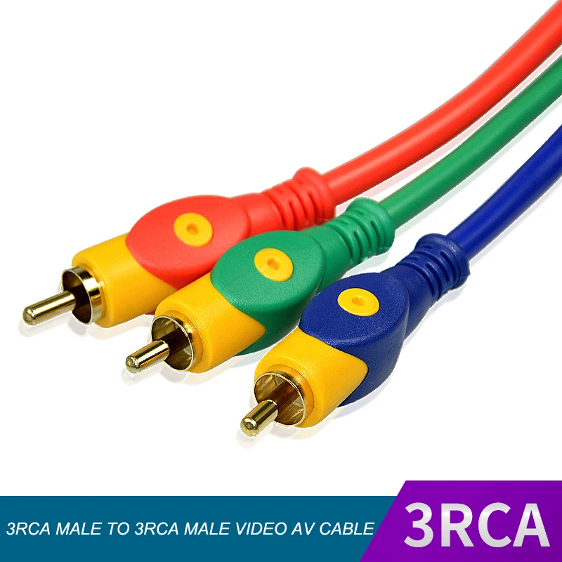 3RCA to 3 RCA Male to Male Audio Cable Gold Plated Ycbcr interface AV Cable 3X RCA Plug Video Cable 1.5m 3m 5m for DVD VCD TV