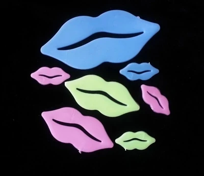 Child Fashionable Household Colour Lip Oral Cute Sexy Kiss Luminous Patch Fluorescence Stick Cartoon Animation Student Picture