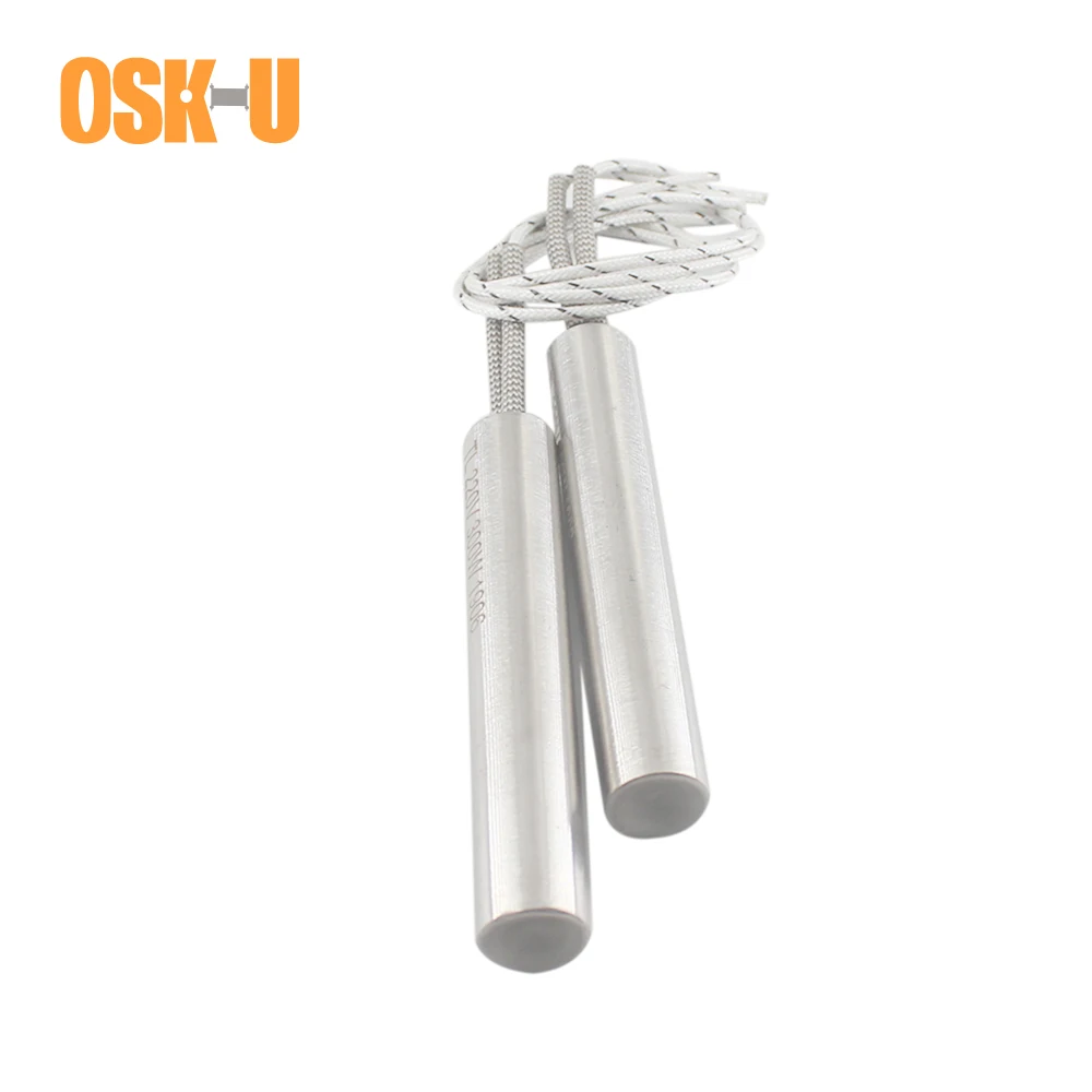 Elemento aquecedor de cartucho de diâmetro de tubo de 20mm, 2 peças, aço inoxidável 250/400w, elemento de aquecimento tubular para máquinas de impressão
