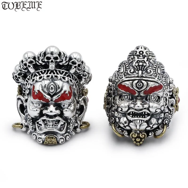 Handmade 925 Silver Yellow Jambhala Ring 925 Sterling Fortune Buddha Man Ring Pure Silver Mahakala Buddha Ring Good Luck Jewelry